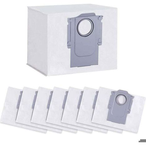 Lot de 8 sacs à poussière pour station d'aspiration Roborock S7 MaxV Ultra / S7 Pro Ultra / Q7+ / Q7 Max+ / Q5+, (1/4)