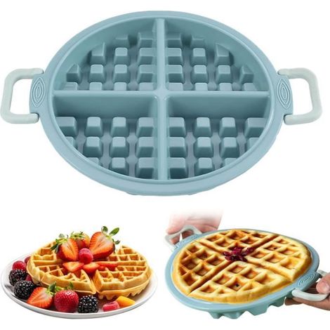 Vert - Moule à gaufres en silicone sans BPA, moule à muffins pour gaufres, gâteaux, bonbons, muffins , chocolats (1/4)