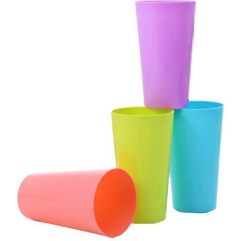 8 Stück Plastikbecher, Zahnbürstenbecher, Familienbecher aus durchsichtigem, bruchsicherem Kunststoff, Becher für Kinder, bruchsicherer Becher-11.8X7.1X5CM (1/2)