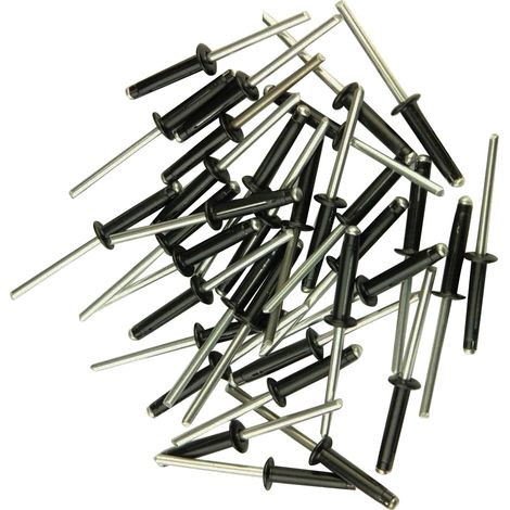 150 rivets etoiles trilobes noirs de 4.8 x 22 mm