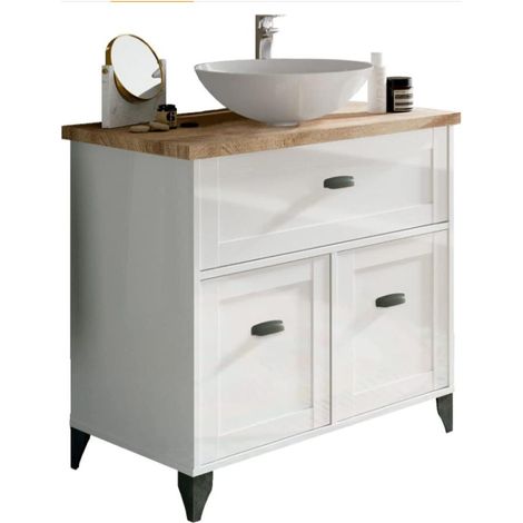 Mueble de baño con lavabo cerámico Toscana acabado color blanco 95 cm(alto)85 cm(ancho)47 cm(largo) (1/5)