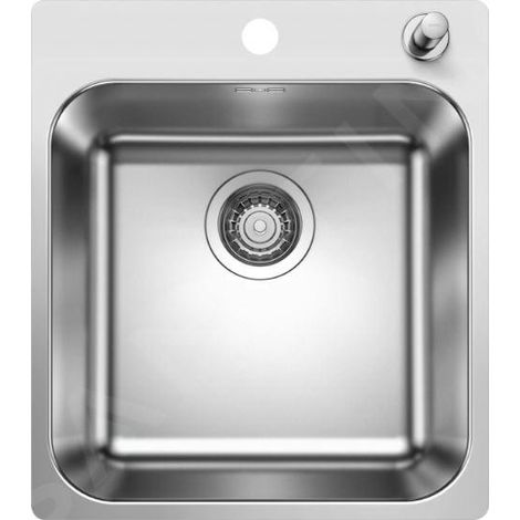Blanco Supra 400 - Évier, 50x44 cm, avec commande du vidage, inox brossé 526353 (1/3)