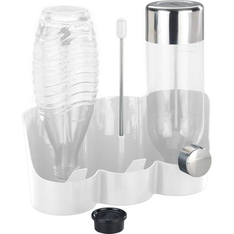 WENKO 3er Flaschenhalter 29 x 12 cm - weiß - Universal Abtropfgestell für 3 Trinkflaschen - Wasser Trink Flaschen Thermosflasche Karaffen Halter Abtropf Ständer