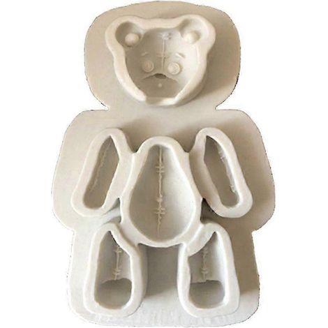 Moule à fondant en silicone alimentaire en forme d'ourson mignon à coudre soi-même, fait main, pour chocolat.