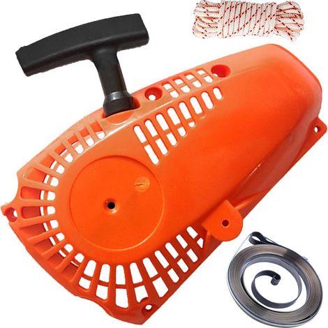 Lanceur à Tirette de Remplacement pour tronçonneuses 2500 25 cm³ Pour débroussailleuses coupe-bordures, accessoires pour outils de jardin motorisés, avec ressort de lanceur et lanceur (1/5)