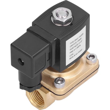 Vanne Solénoïde 2/2 Normalement Fermée en Laiton G1/2 110V AC pour Systèmes Solaires
