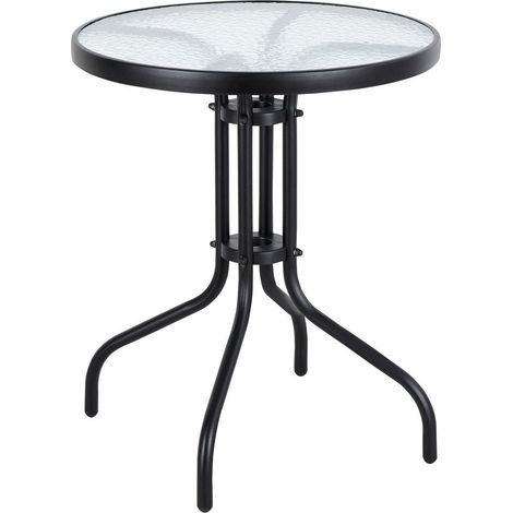 Mesa de jardin mesa de cristal templado de 60cm para jardin terraza balcon