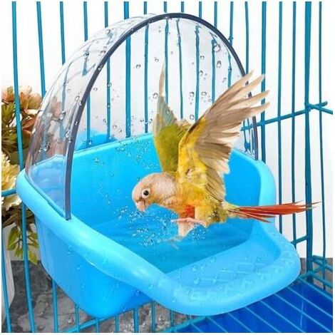 Kaelt - Bain d'oiseaux suspendu - Jouet pour perruches ondulées - Bain pour perroquets - Accessoires pour petits oiseaux, perroquets et calopsittes (1/4)