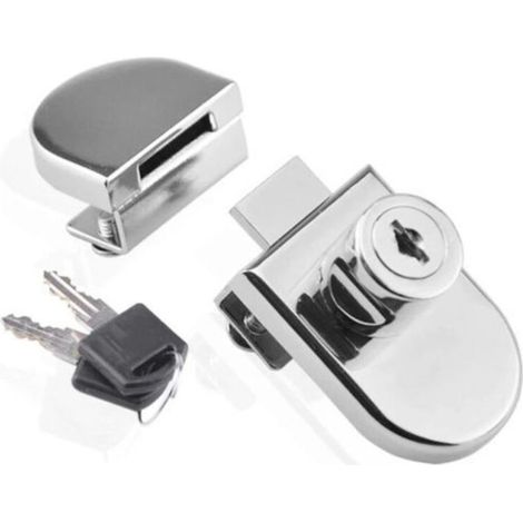 Serrure de porte vitrine en verre 5-8 mm – Alliage de zinc – Installation sans perçage – 2 clés incluses – Pour objets de valeur (1/5)