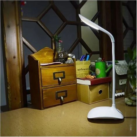 Schreibtischlampe LED Schreibtischlampe - 3 Helligkeitsstufen / 18 LEDs - Weiß (1/5)
