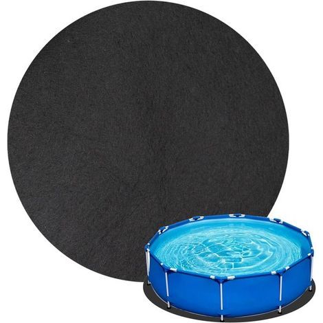 Tapis d'extérieur rond de 4 m. antidérapant et absorbant. pour piscine hors sol et spa. (1/5)