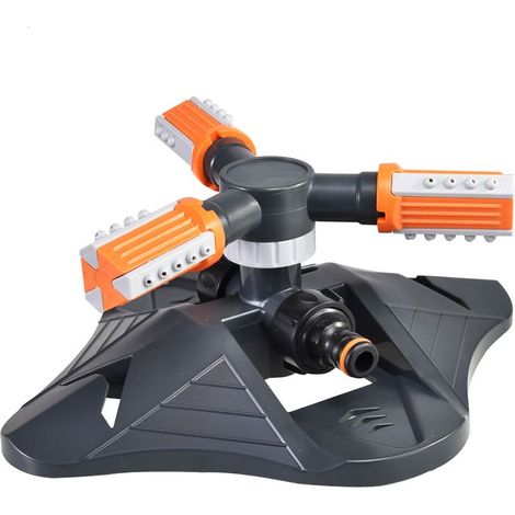 Arroseur Rotatif 3 Bras Nozzles ABS 360° Irrigation Automatique pour Jardin (8-10m, Orange) (1/5)