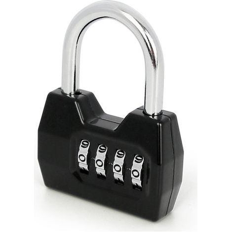 Cadenas à combinaison à 4 chiffres – Antivol extérieur étanche – Alliage de zinc – Noir – (1/5)