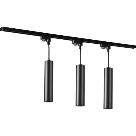 Kit rail 1m noir/or 3 suspensions GU10 Maribel Polux (1/5)
