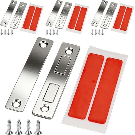 Aimants Ultra Fins 3,9 mm Double Puissance 12 kg, Lot de 4, Loquet Magnétique Invisible, Fermeture de Tiroir, Meuble, Porte Coulissante, Acier Inoxydable, Cuisine, Bureau, Camping-Car (1/5)