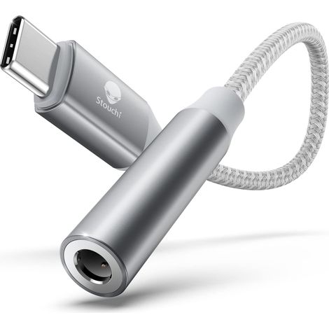 Adaptateur USB C Jack de Casque 3,5mm, écouteurs Audio Numérique Type C vers Aux,Clé Audio,Puce DAC Haute Résolution,Compatible avec Samsung Galaxy S23 S22 Ultra,Pixel 7,Pad Mini 6 Argent (1/5)