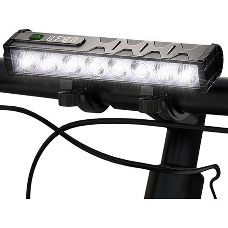 Luz para bicicleta de 4800 lúmenes, 5 LED recargables, ultrabrillante, 4 modos, función de batería externa.