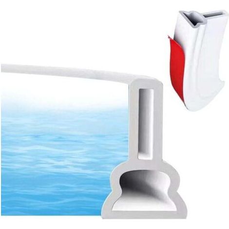 Bande d'étanchéité en silicone auto-adhésive 2m, joint blanc pour paroi de douche et baignoire, accessoire salle de bain (1/4)