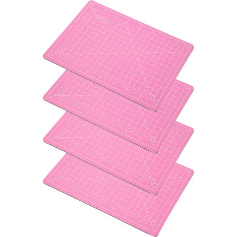 Plaque de découpe en PVC rose A5 (4 pièces), papier de loisirs créatifs, planche à graver (1/5)