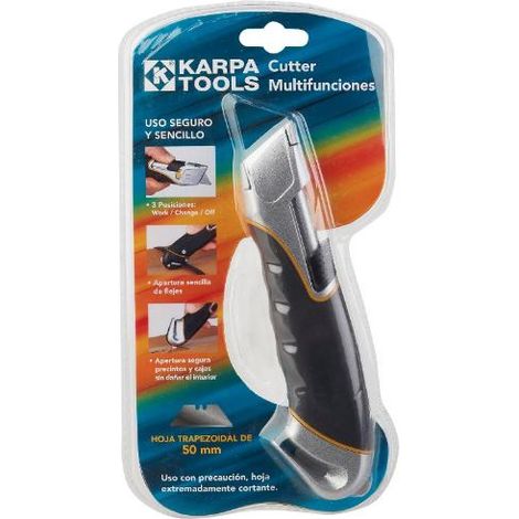 FPLUS cutter multifunciones 60 mm , Especificaciones
Longitud 180 mm
Descripción Hoja trapezoidal de 60 mm

Ergonómico, bimaterial, antideslizante
Observación La hoja se retrae aut