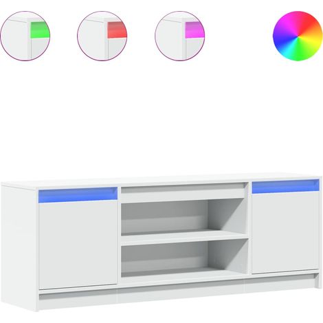 Maison Exclusive - TV-Schrank mit LED-Beleuchtung Weiß 139,5x34x5