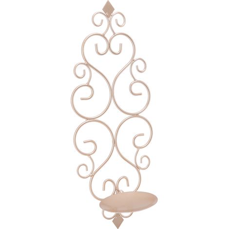 Zusammenklappbarer Kerzenständer aus Schmiedeeisen zur Wandmontage, champagnergoldene Farbe, für die Inneneinrichtung. (1/5)