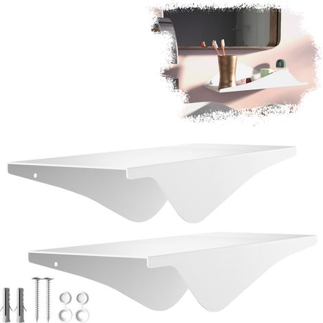 SOTECH Design Wandregal HOVER-VIII 35 x 13 x 8 cm inkl. Befestigungsset für Wandmontage, weiß, 2 Stück