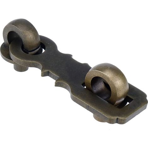 Chiusura a scrocco in ottone, robusta chiusura per porta in bronzo anticato con viti, 6,5 cm. (1/3)