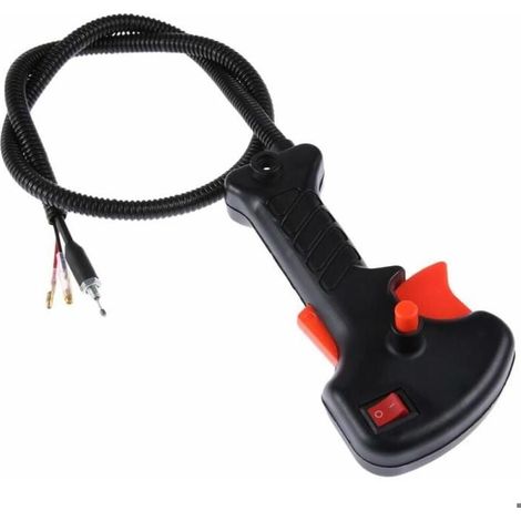 Poignée de débroussailleuse avec câble accélérateur 81 cm - Compatible tondeuse et outil jardin - Design ergonomique (1/4)