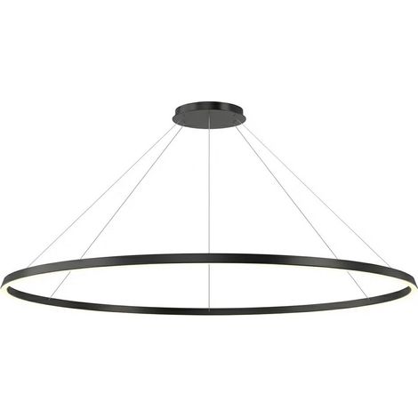 LEDS C4 Circular Plafonnier LED noir 206 cm à éclairage indirect 108 W 2700 K avec variateur DALI