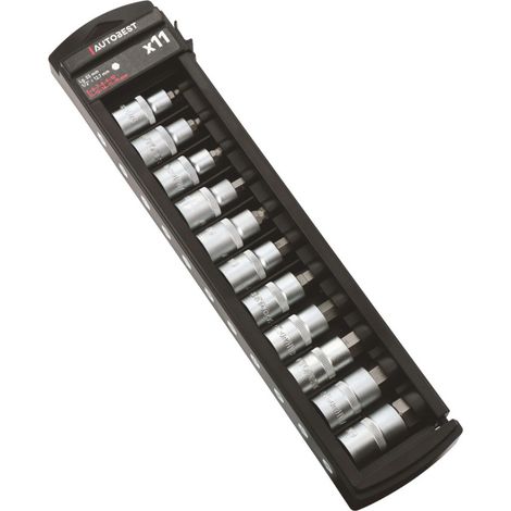 Jeux de 11 douilles BTR - carré 1/2 - Empreinte 6 pans - Acier au Chrome-Vanadium - Longueur 55mm (1/5)