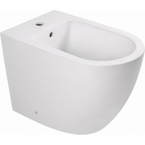 Bidet a terra, filo parete serie Nubes, ceramica bianca opaca BARBOTTINA