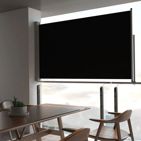 Auvent latéral Store Banne Solaire abri Marquise Brise-soleil rétractable de patio 140 x 300 cm Noir LKOWF65391 (1/5)