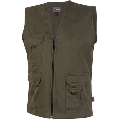 Gilet de travail multipoches CHICA Vert Foncé 4XL