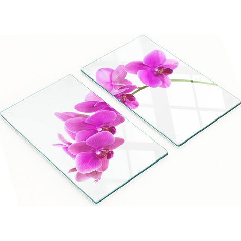 Tablas de cortar decorativas de cristal para cocina, orquídea rosa, 2x30x52 cm (1/5)