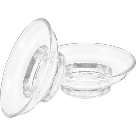 2 porte-savons auto-drainants, verre, transparent, pour lavabo (1/5)