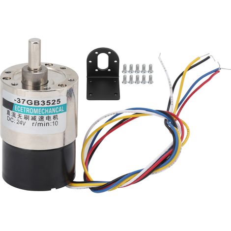 Moteur sans balais DC 24V XD-37GB3525 + support, couple élevé, vitesse réglable 10 tr/min, sens horaire/antihoraire, torsion large (1/5)