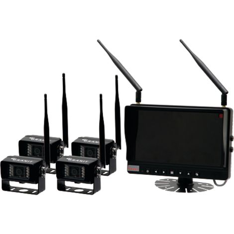 Videoausrüstung, 9-Zoll-Monitor, Funksystem, 4 Kameras mit 12/24-V-Kabeln (1/2)