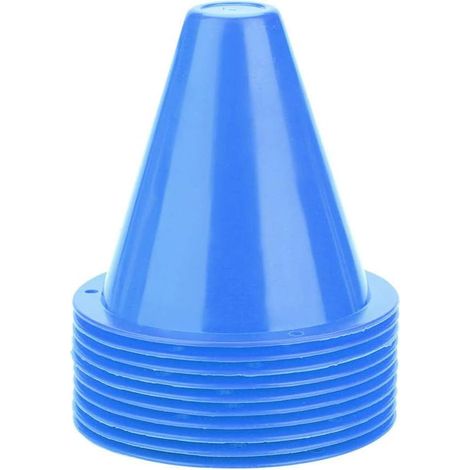 Cônes de trafic d'entraînement Ensemble, 10 pcs Cônes de football Entraînement Cone Marqueurs Barrières de football à usages multiples Plastique Porte-marqueur Accessoire pour enfant adulte (1/5)