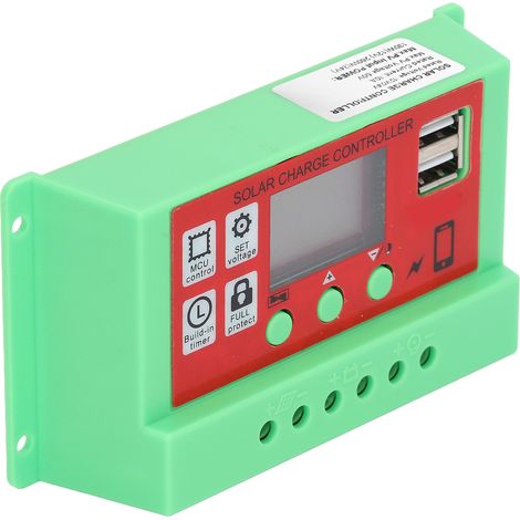 Régulateur de charge solaire PWM 10A 12V/24V avec écran LCD pour maison intelligente (1/5)