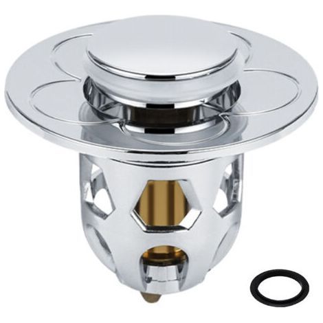 Stainless Steel Pop-Up Sink Stopper, Universal Countertop Basin Drain Plug, Bath Stopper (1/5)