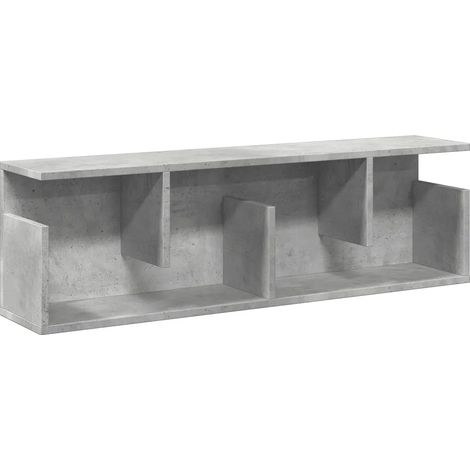Armario de pared flotante práctico y ahorrador de espacio 100 x 20 x 30 cm de madera contrachapada gris hormigón 020050572 (1/5)