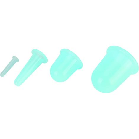 Lot de 4 Ventouses Anti-Cellulite en Silicone Vert, Accessoire de Massage Corporel pour Soin Santé, Outil de Succion à Vide (1/5)