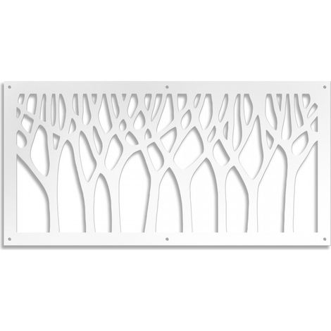 BOSCO - Pannello in PVC traforato - Parasole - Colore: bianco - Misura: 50x150 cm