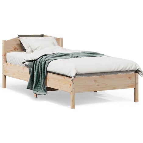 Massivholzbett ohne Matratze 75x190 cm Kiefernholz