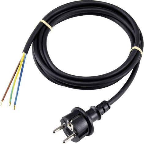 Sygonix SY-5043464 Strom Anschlusskabel Schwarz 3.00 m (1/2)