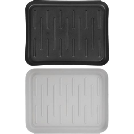 Plateau à Chaussures en Plastique 2 Pièces Noir et Gris (1/5)