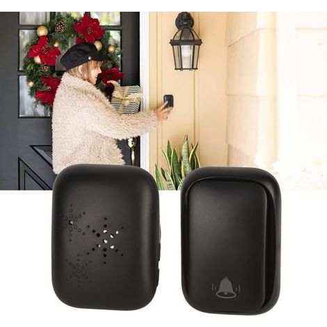Sonnette de porte sans fil sans câblage pour l'extérieur 100-230V (1/4)