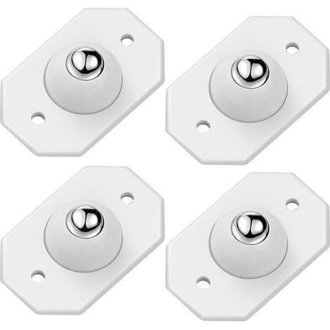 4pcs Mini Roulettes Pivotantes Auto-Adhésives en Acier Inoxydable, 360 °Mini Roulettes Silencieuses Pivotantes Poulie de Rotation pour les Poubelles et les Boîtes de Rangement