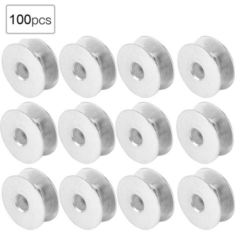100 bobines vides en aluminium pour pièces de machines à coudre plates